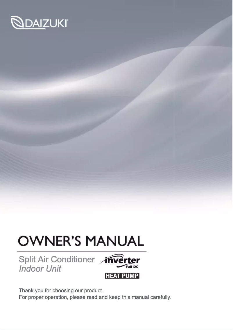 Page 1 de la notice Manuel utilisateur Daizuki DX36X426H-18