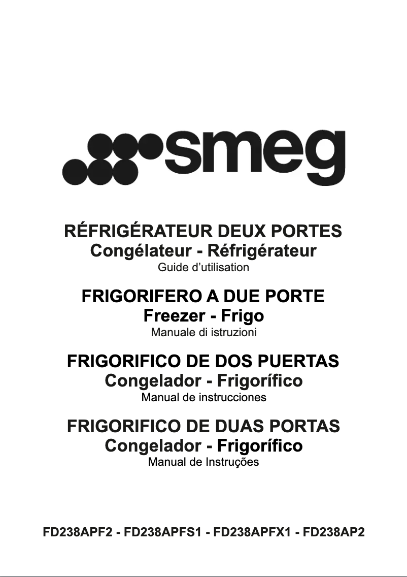 Page 1 de la notice Manuel utilisateur Smeg FD238APFX1