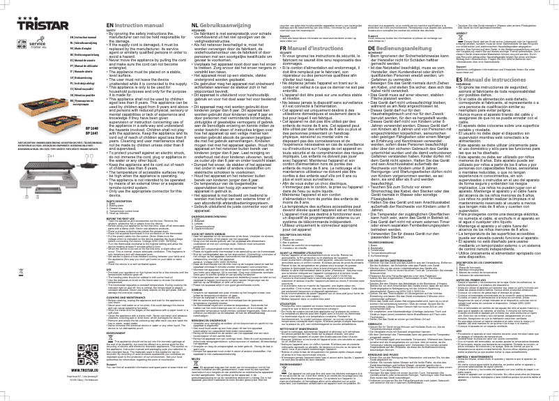 Page 1 de la notice Manuel utilisateur TriStar BP-2640