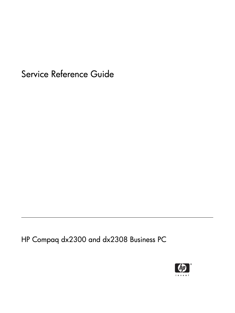 Page 1 de la notice Manuel utilisateur HP Compaq dx2300