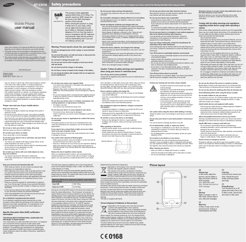 Image de la première page du manuel de l'appareil Champ Deluxe C3310