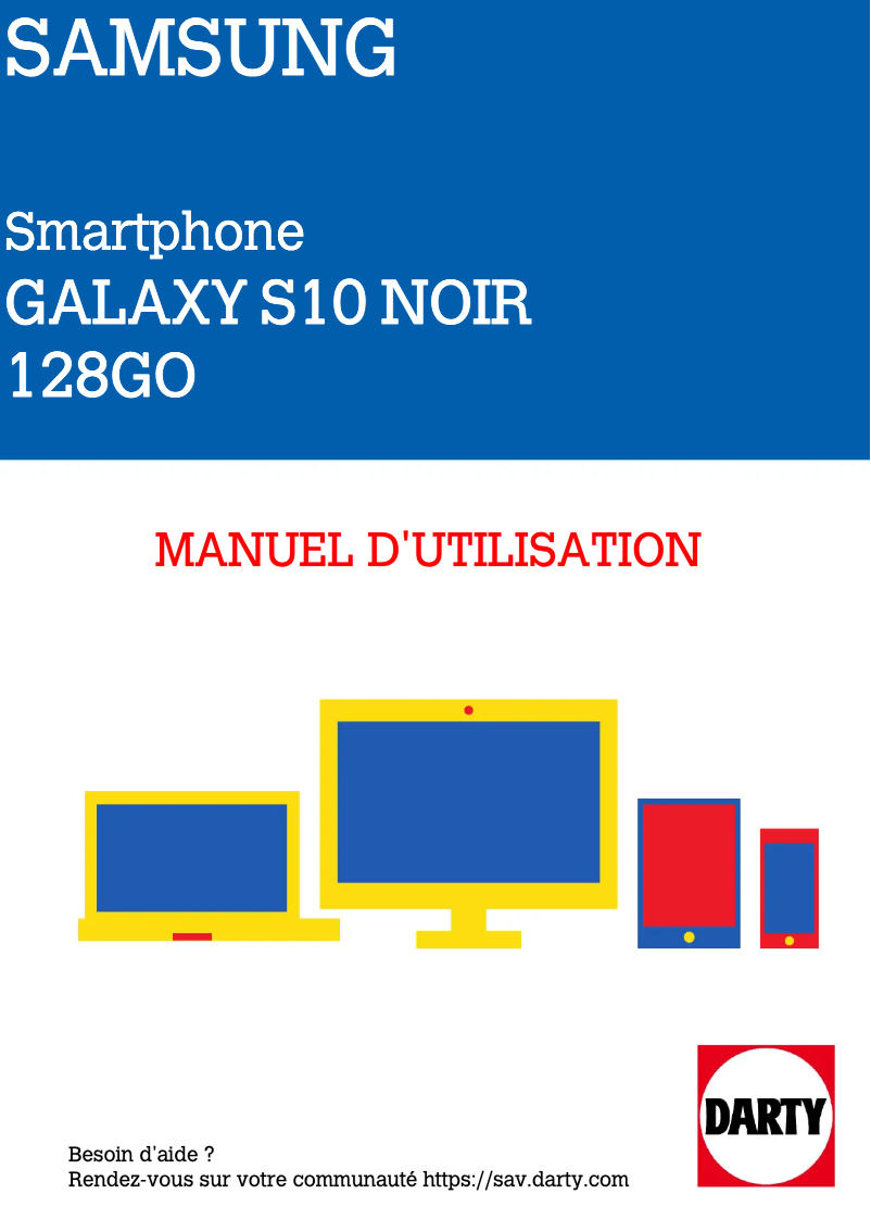 Page 1 de la notice Guide de démarrage rapide Samsung Galaxy S10 Plus