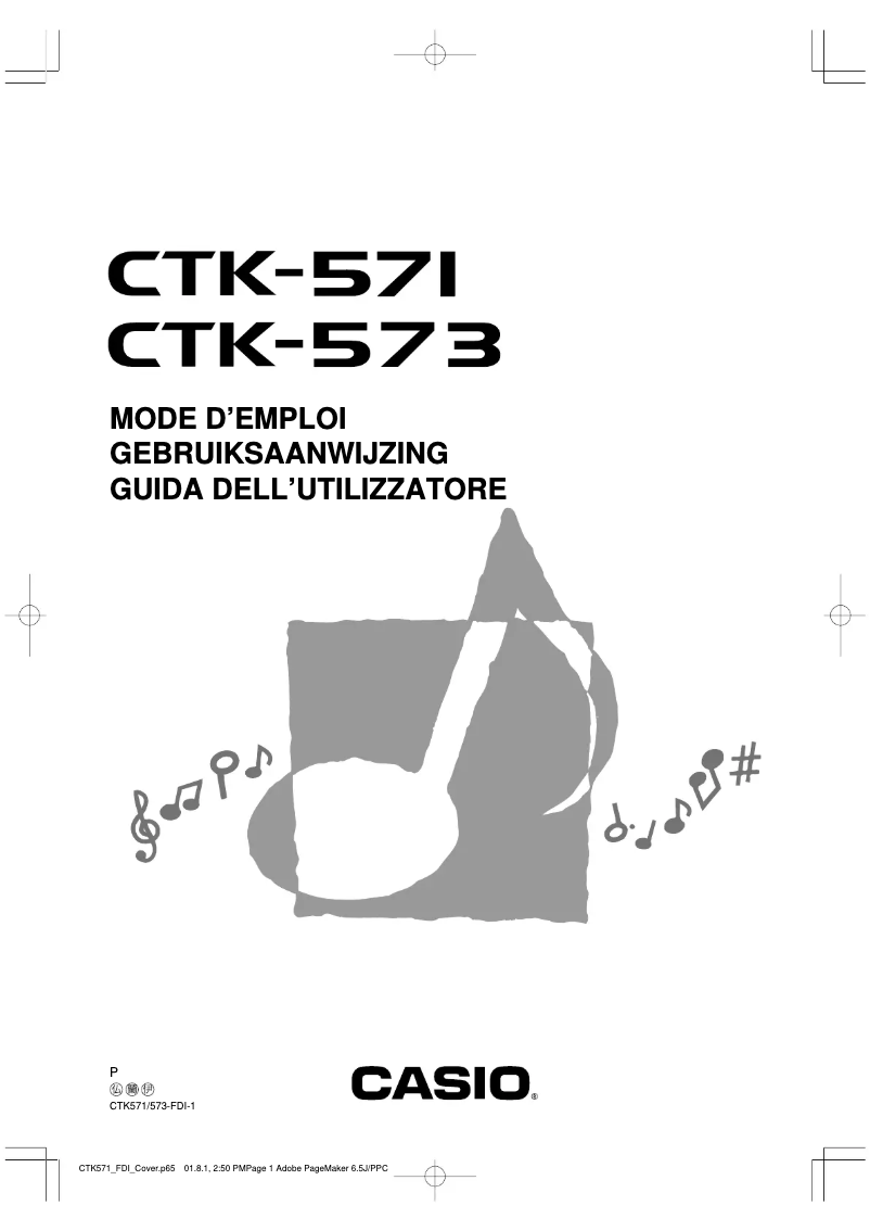 Page n°1 - Manuel utilisateur Casio CTK-571
