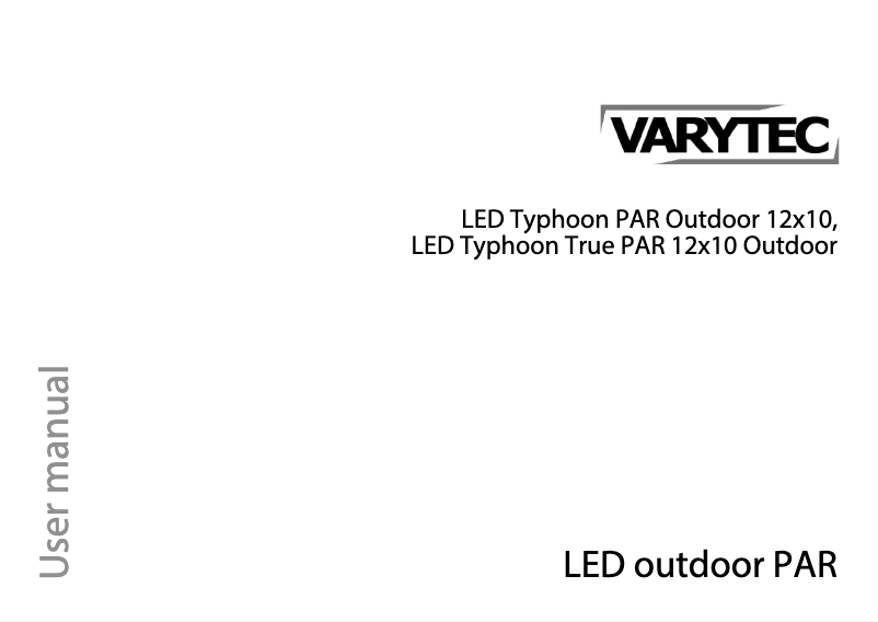 Page 1 de la notice Manuel utilisateur Varytec Typhoon PAR Outdoor 12x10