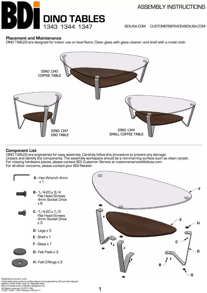 Page 1 de la notice Manuel utilisateur BDI DINO 1347