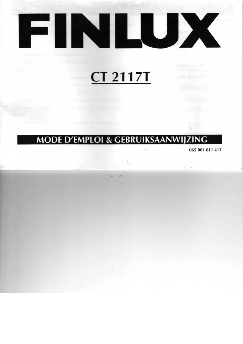 Page 1 de la notice Manuel utilisateur Finlux CT 2117 T