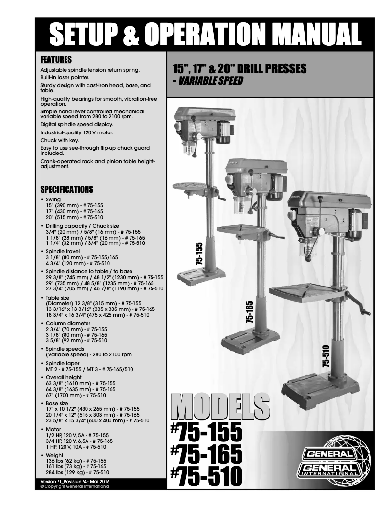 Image de la première page du manuel de l'appareil 75-165