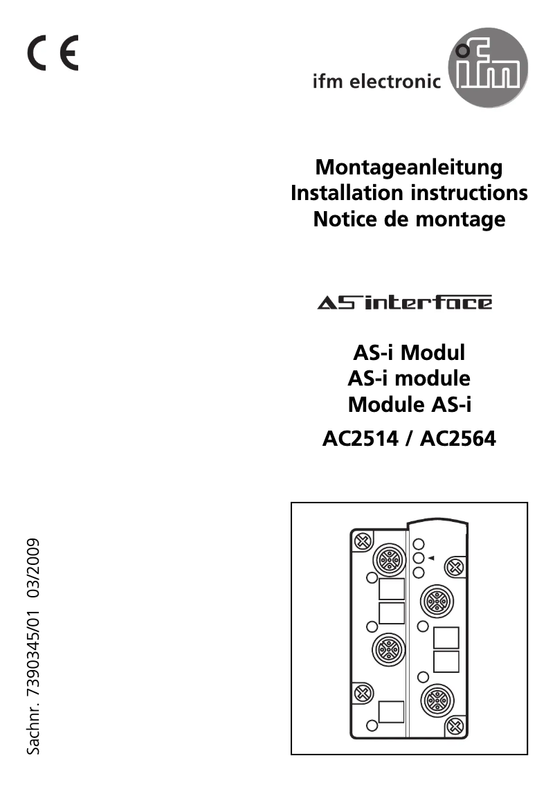 Page 1 de la notice Manuel utilisateur IFM AC2564