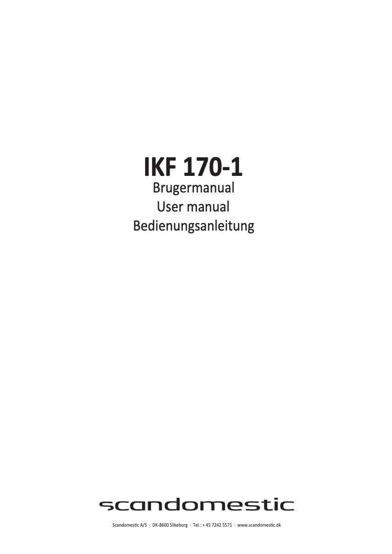Image de la première page du manuel de l'appareil IKF 170-1