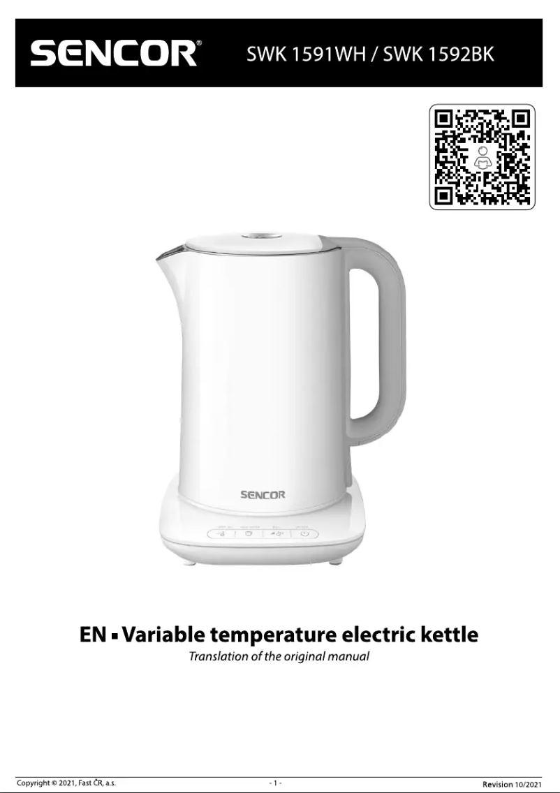 Page n°1 - Manuel utilisateur Sencor SWK 1592BK