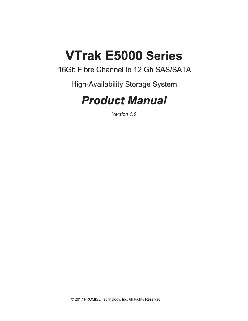 Image de la première page du manuel de l'appareil VTrak E5600f