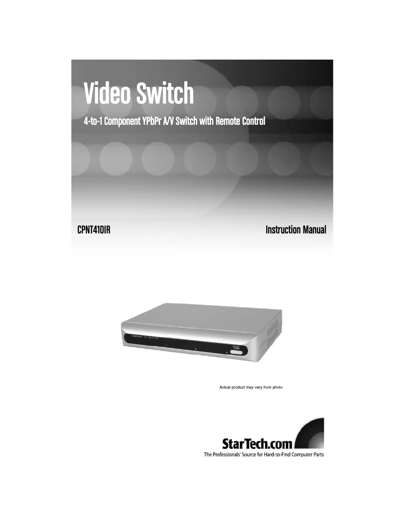 Page 1 de la notice Manuel utilisateur StarTech.com CPNT410IR