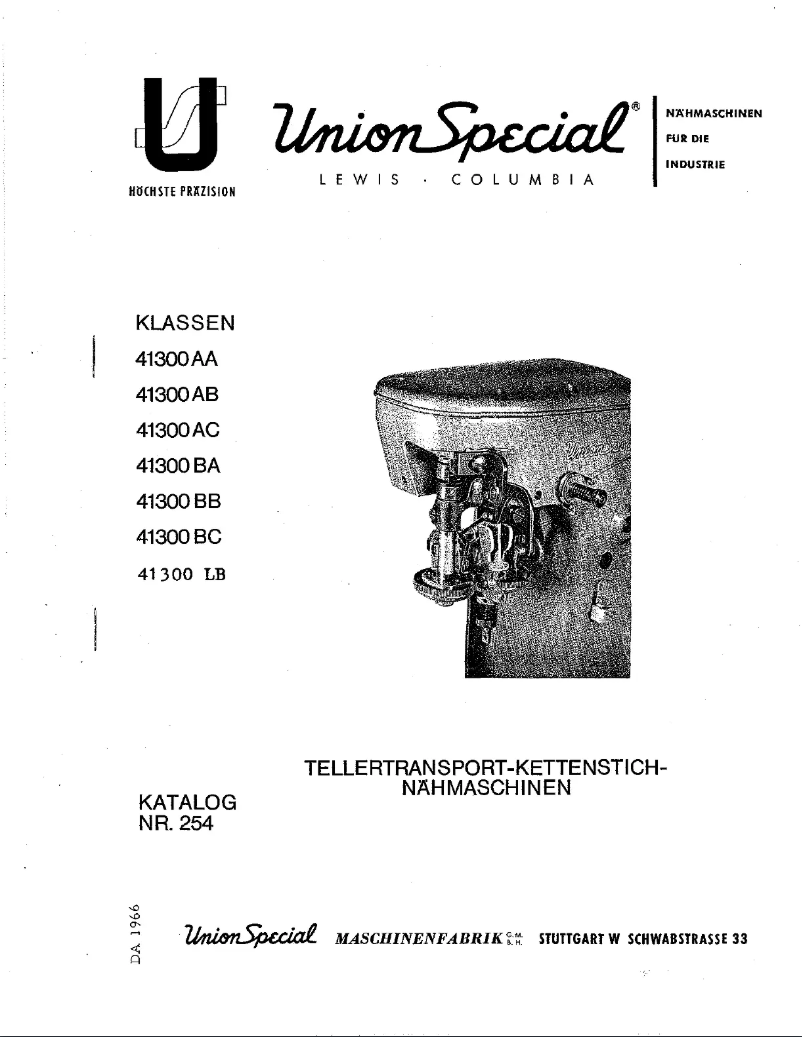 Page n°1 - Manuel utilisateur Union Special 41300LB