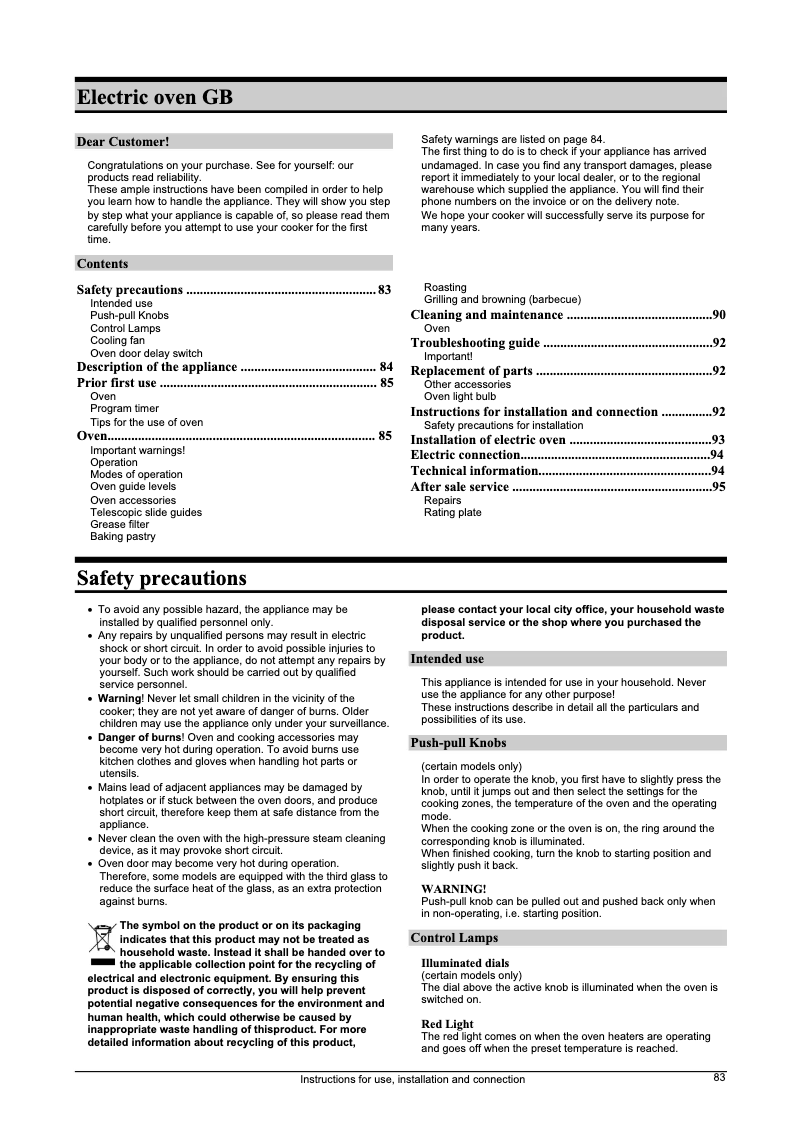 Image de la première page du manuel de l'appareil B 3400 E