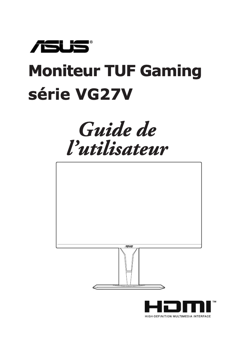 Page 1 de la notice Manuel utilisateur Asus TUF Gaming VG27VQM