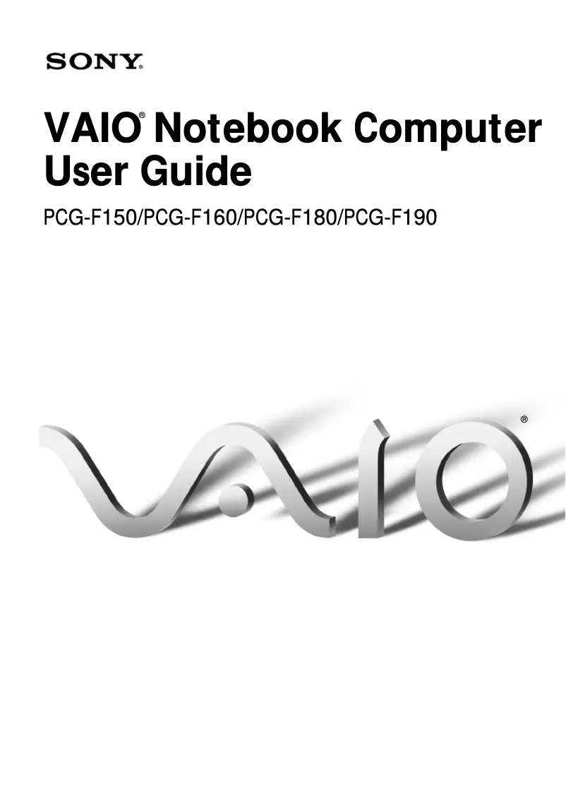 Page n°1 - Manuel utilisateur Sony Vaio PCG-F180