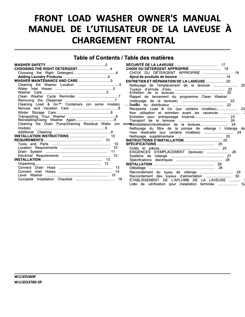 Page 1 de la notice Manuel utilisateur Maytag MFW7020RF