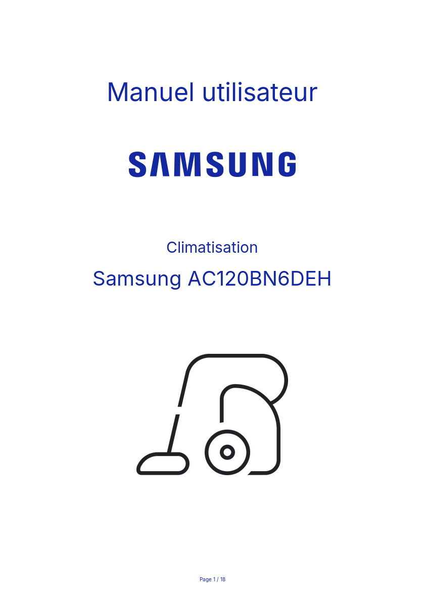 Image de la première page du manuel de l'appareil AC120BN6DEH
