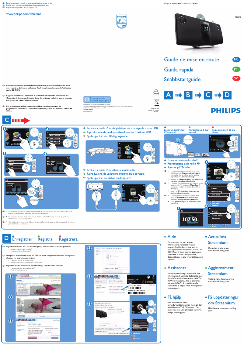 Image de la première page du manuel de l'appareil Streamium MCI298