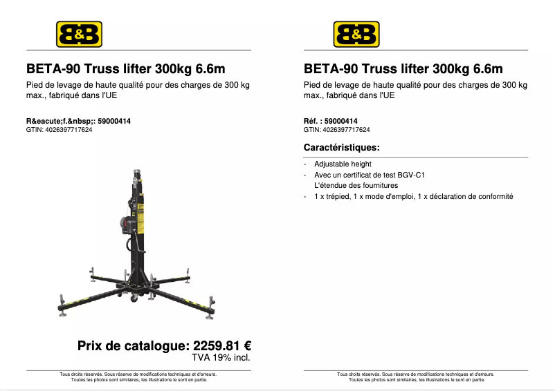 Image de la première page du manuel de l'appareil BETA-90