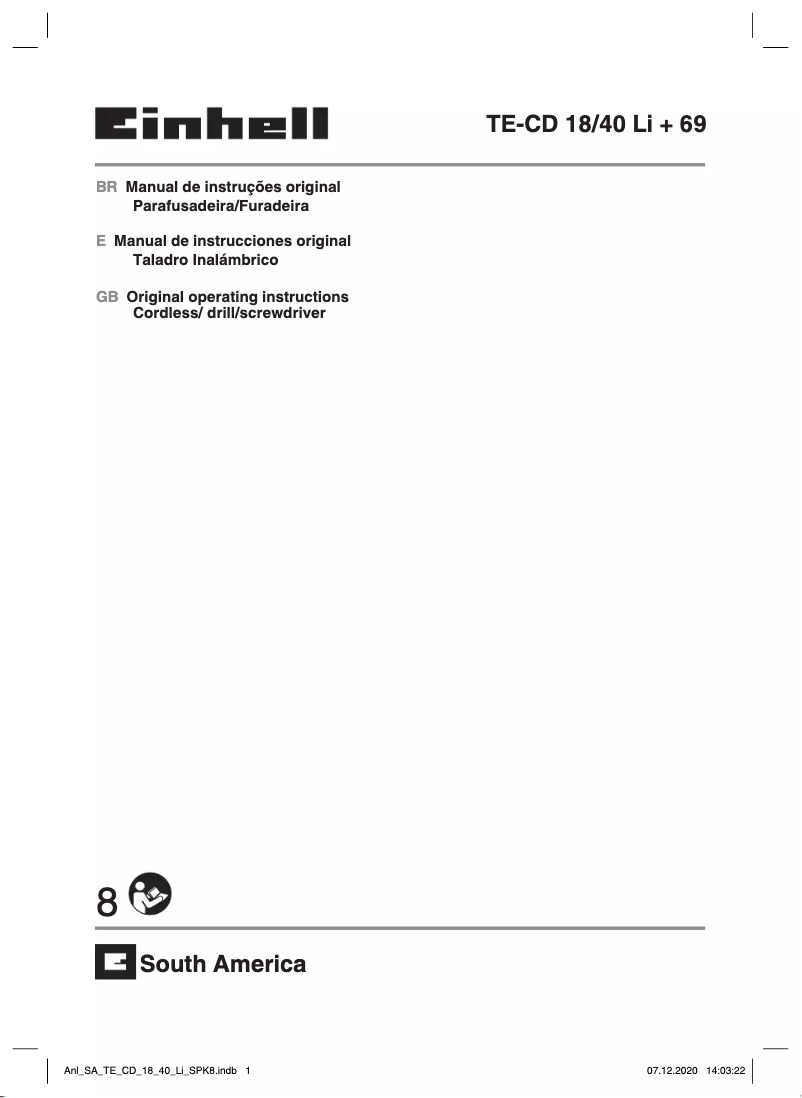 Image de la première page du manuel de l'appareil TE-CD 18/40 Li + 69