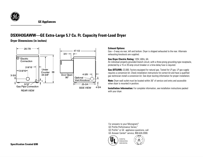 Image de la première page du manuel de l'appareil DSXH43GAWW