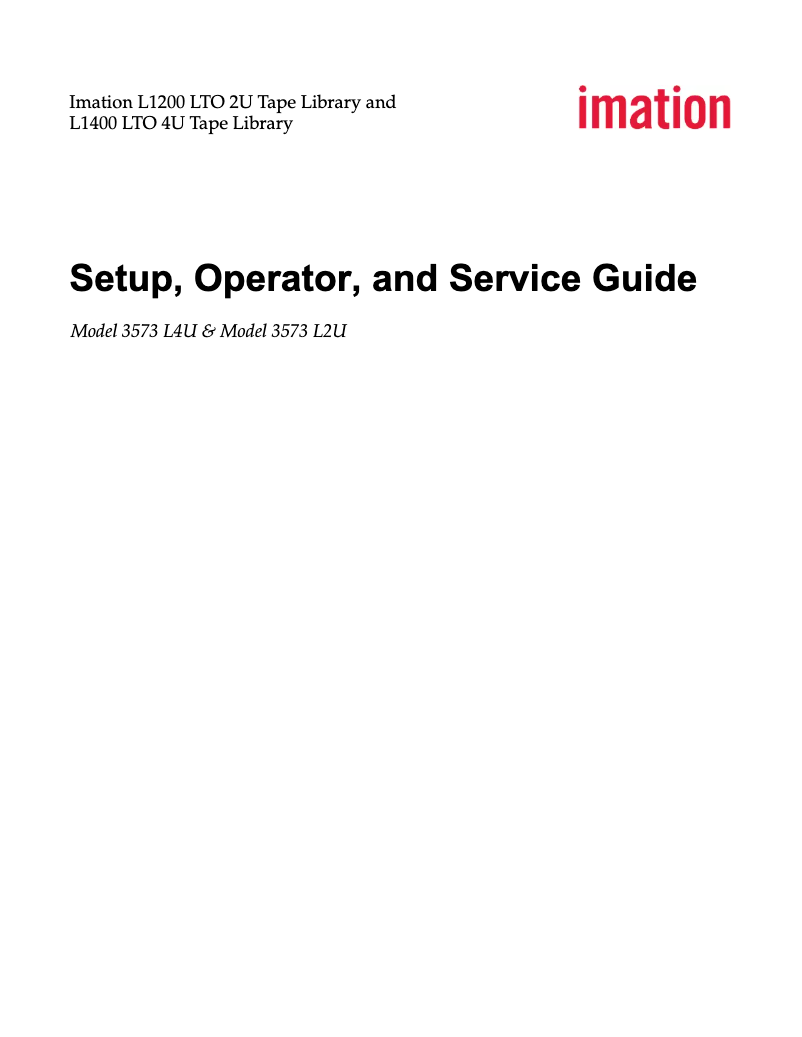 Page n°1 - Manuel utilisateur Imation L1200