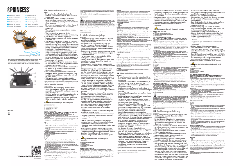 Página 1 del manual Manual de usuario Princess Fondue Pure Black 173025