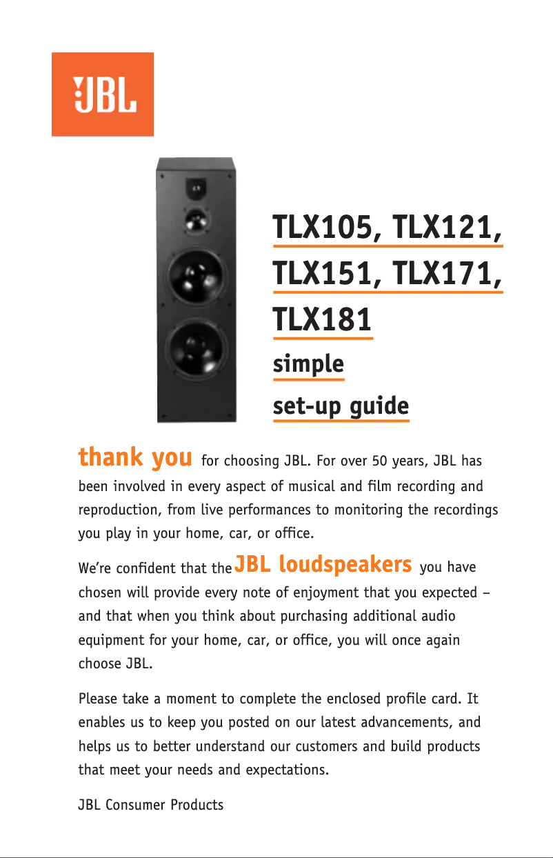 Page n°1 - Manuel utilisateur JBL TLX171