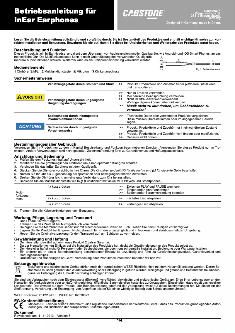 Page n°1 - Manuel utilisateur Cabstone DailyTunes