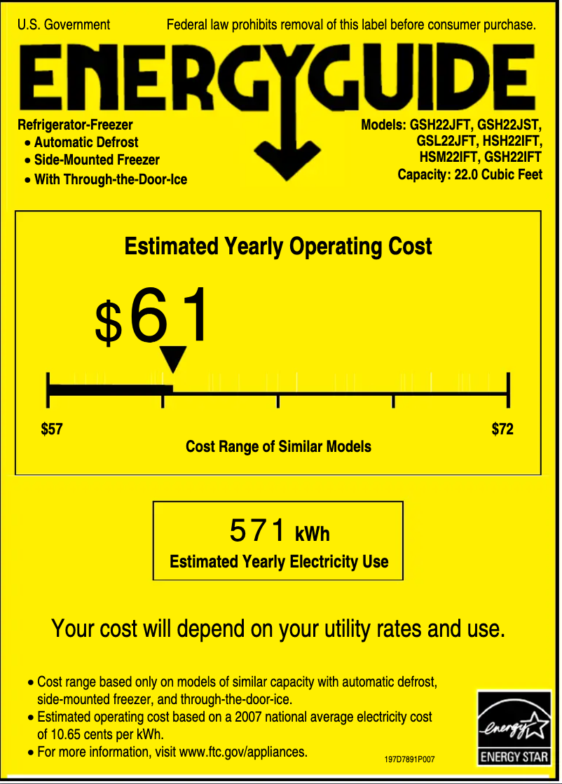 Page 1 de la notice Label énergétique Hotpoint HSH22IFTCC