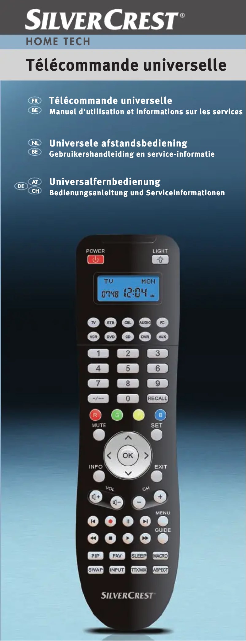 Page 1 de la notice Manuel utilisateur SilverCrest URC 1001