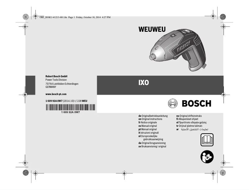 Page 1 de la notice Manuel utilisateur Bosch IXO Christmas Set