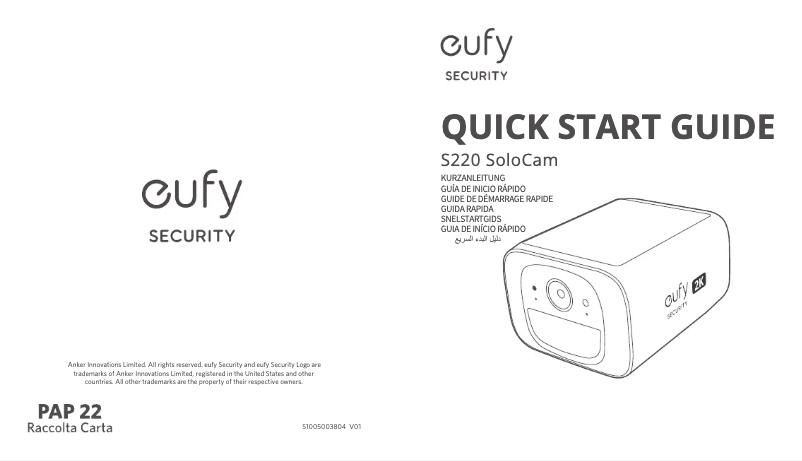 Page n°1 - Manuel utilisateur Eufy Solocam S220 Solar