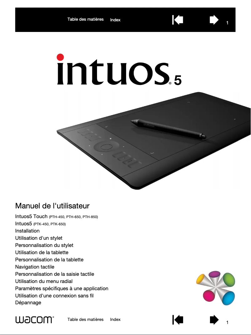 Image de la première page du manuel de l'appareil Intuos 5