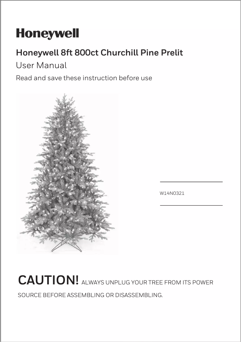 Page n°1 - Manuel utilisateur Honeywell W14N0321