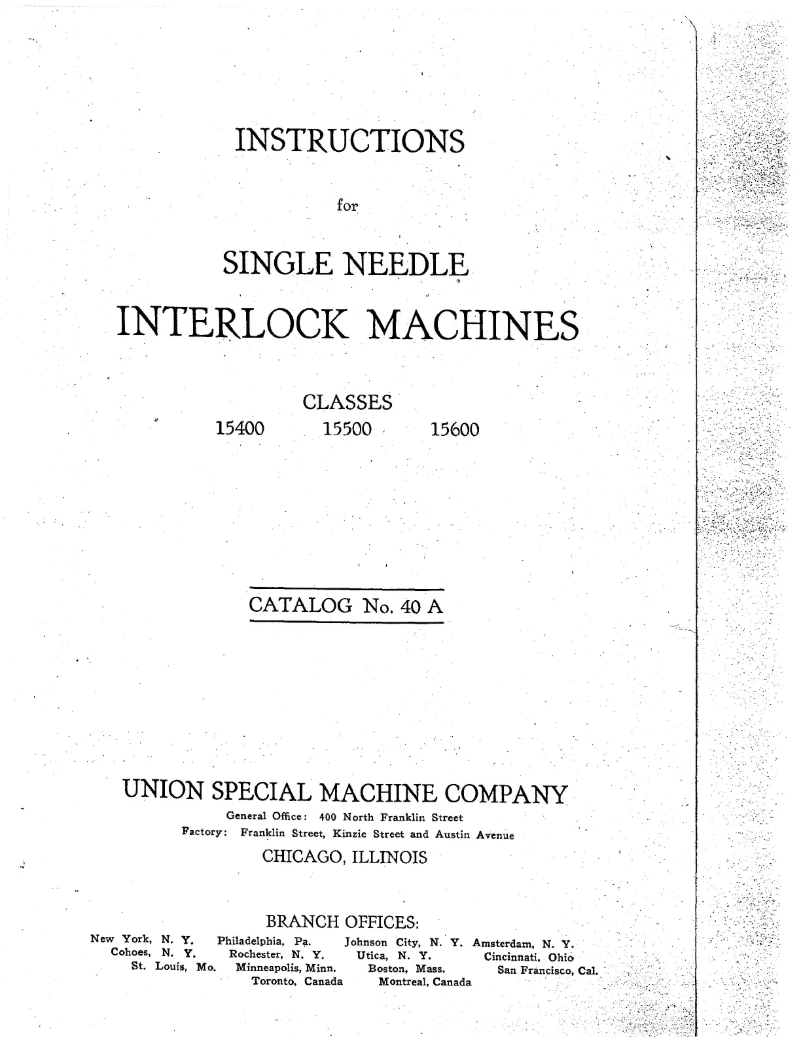 Page 1 de la notice Manuel utilisateur Union Special 15600