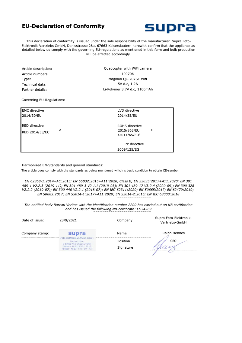 Image de la première page du manuel de l'appareil QC-707SE