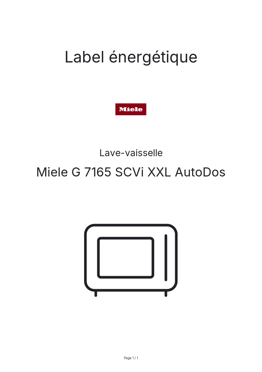 Image de la première page du manuel de l'appareil G 7165 SCVi XXL AutoDos
