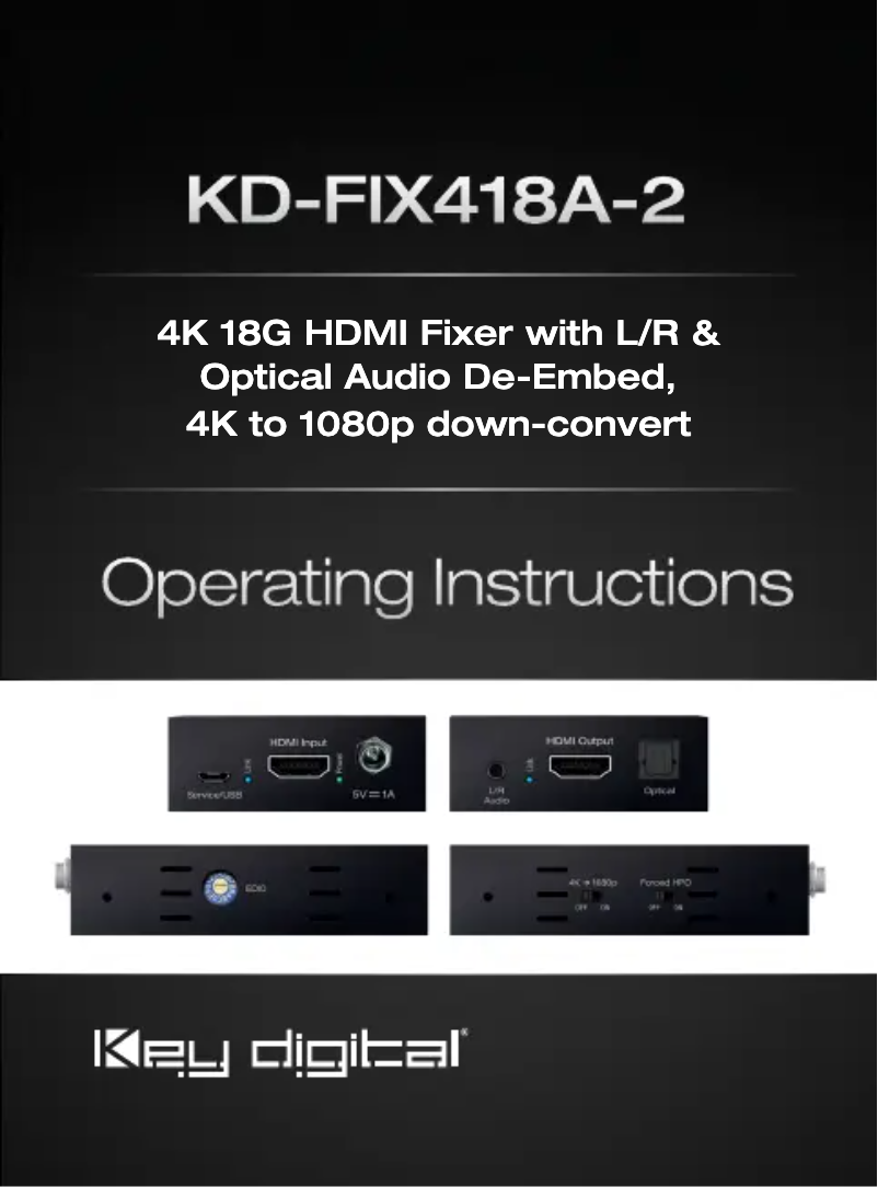 Image de la première page du manuel de l'appareil KD-FIX418A-2