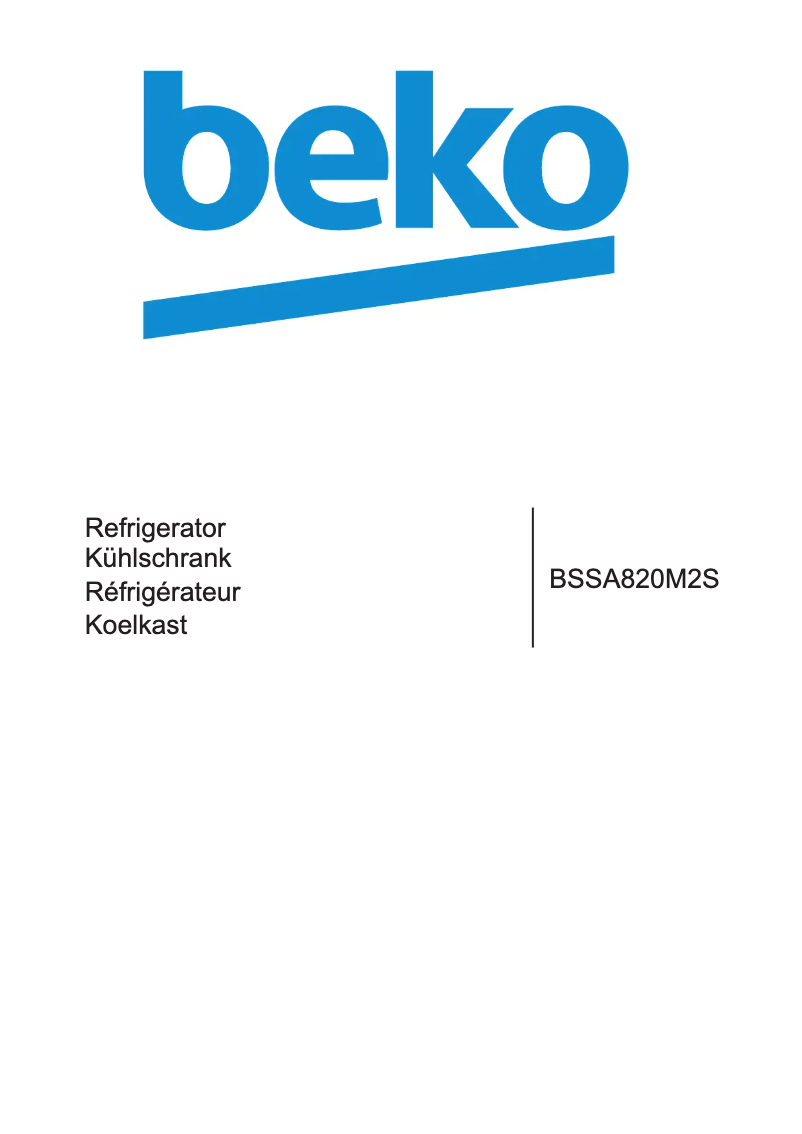 Image de la première page du manuel de l'appareil BSSA820M2S