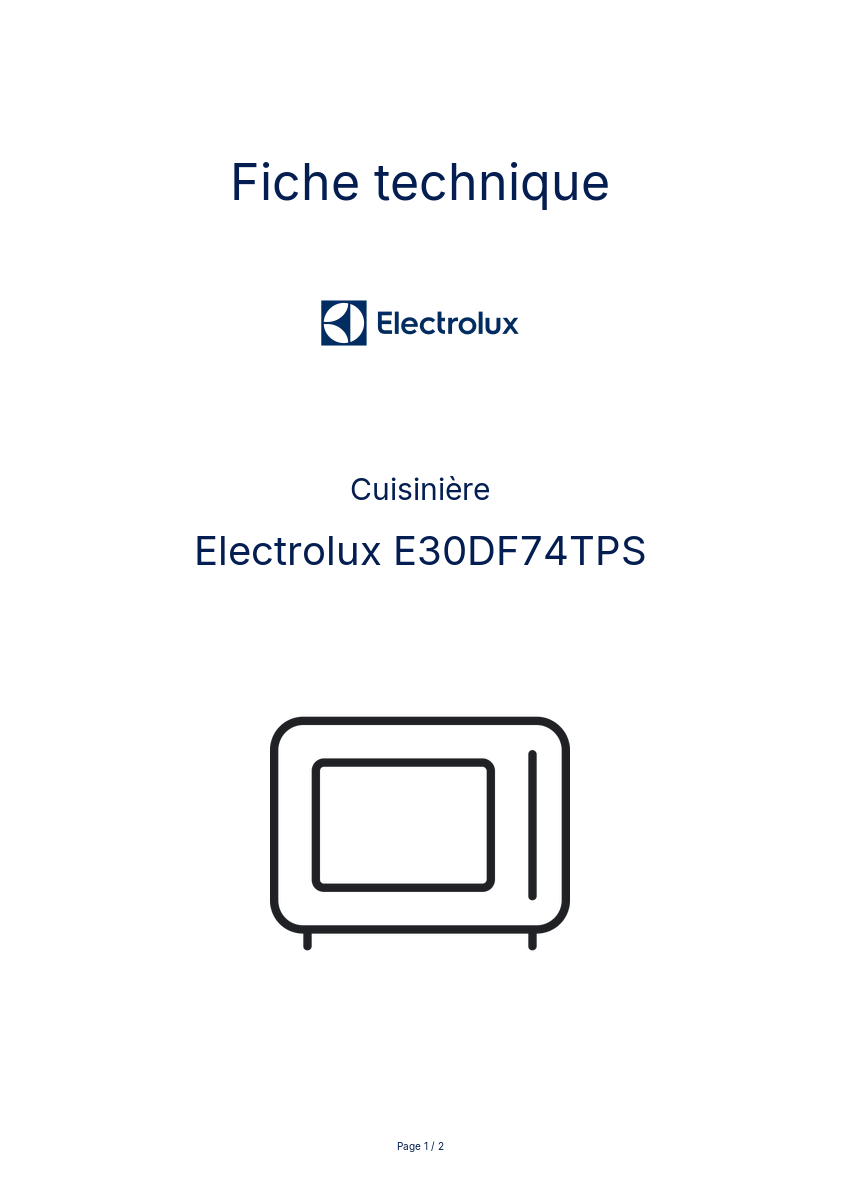 Image de la première page du manuel de l'appareil E30DF74TPS