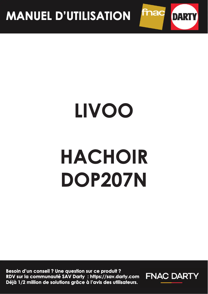 Page n°1 - Manuel utilisateur Livoo DOP207