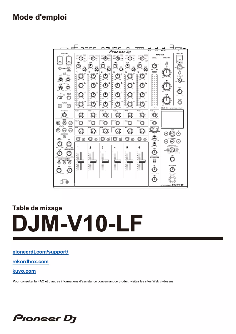 Página 1 del manual Guía de inicio rápido Pioneer DJM-V10-LF