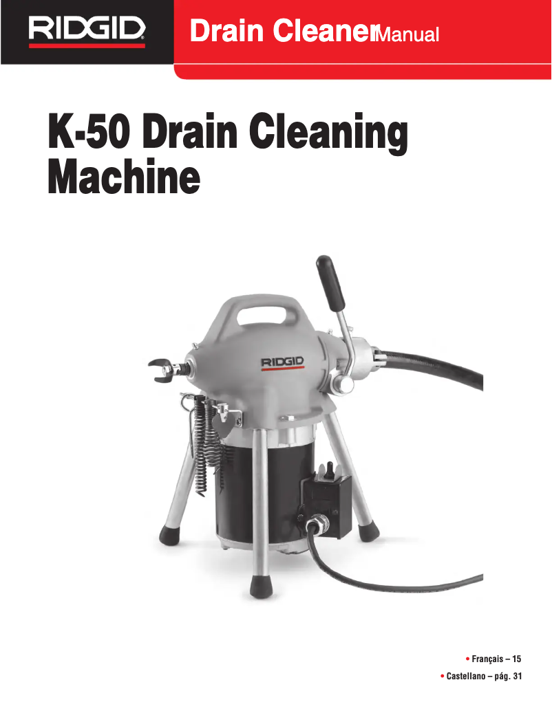 Página 1 del manual Manual de usuario Ridgid K-50