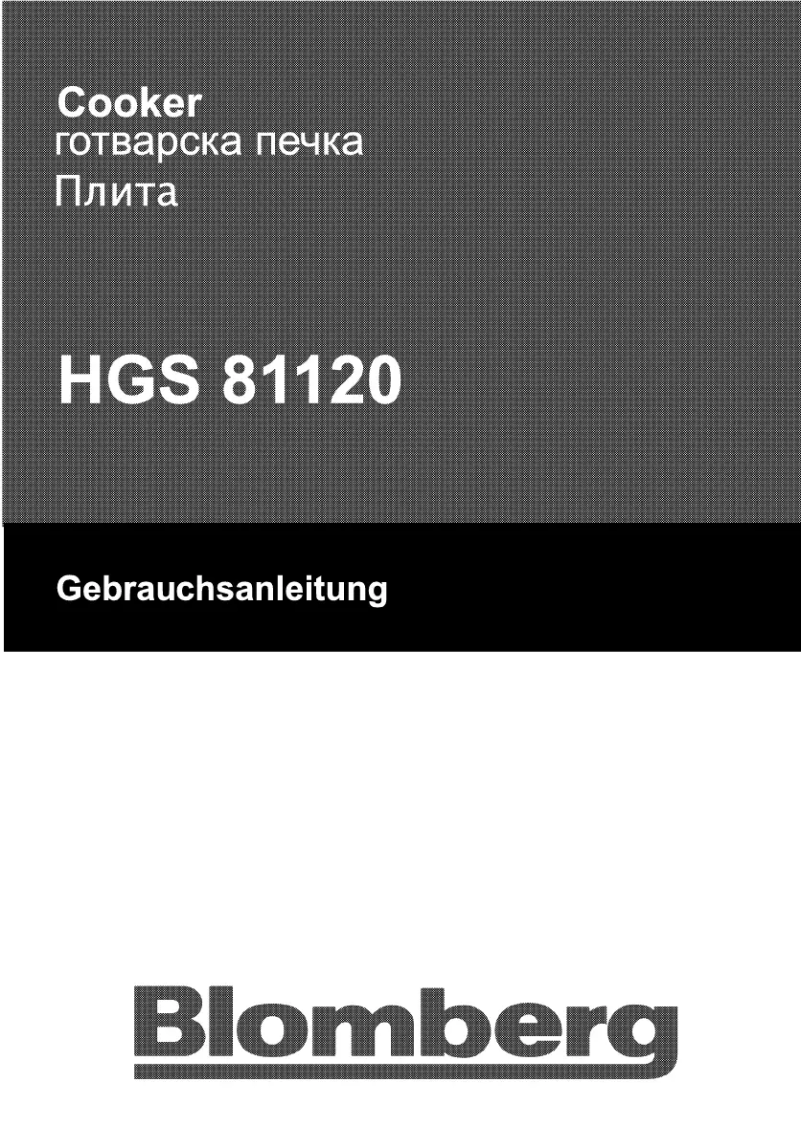 Page n°1 - Manuel utilisateur Blomberg HGS 81120