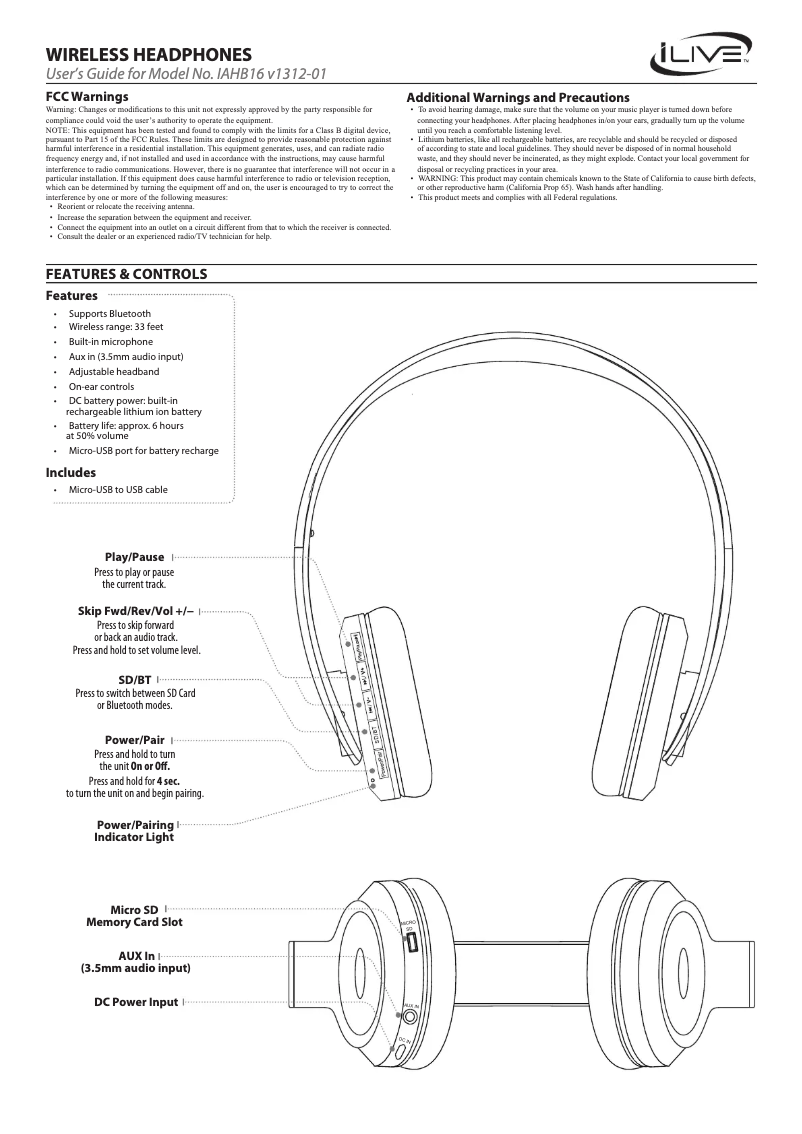 Image de la première page du manuel de l'appareil IAHB16