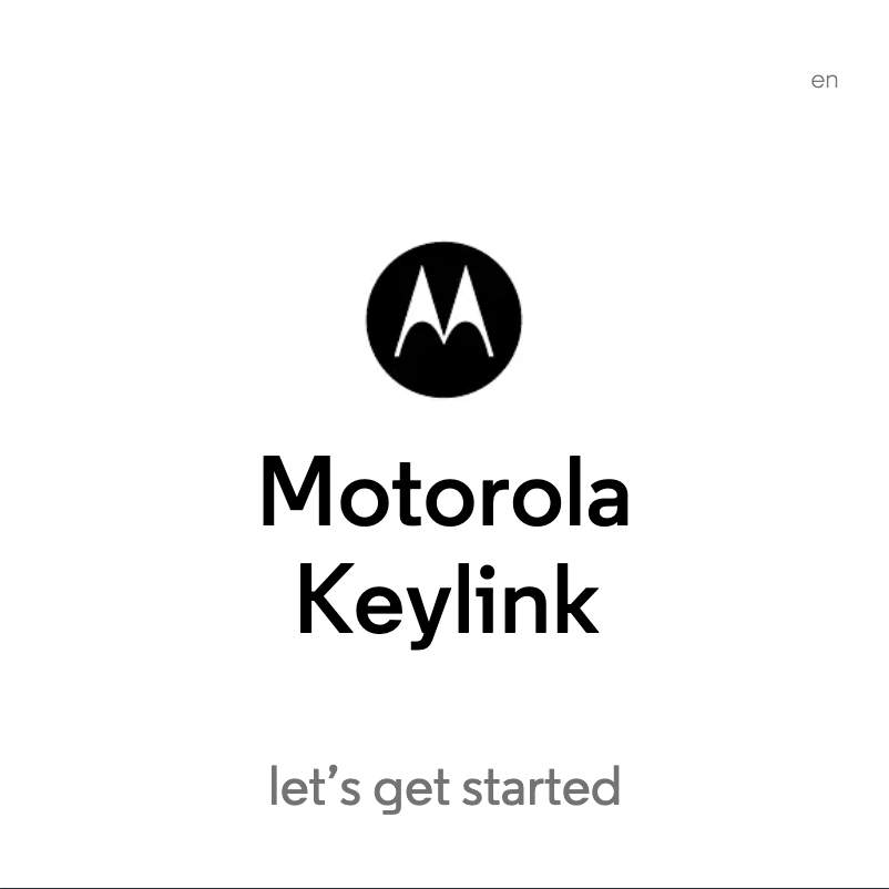 Página 1 del manual Guía de inicio rápido Motorola Keylink