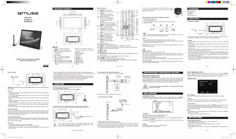 Image de la première page du manuel de l'appareil M-335 TV