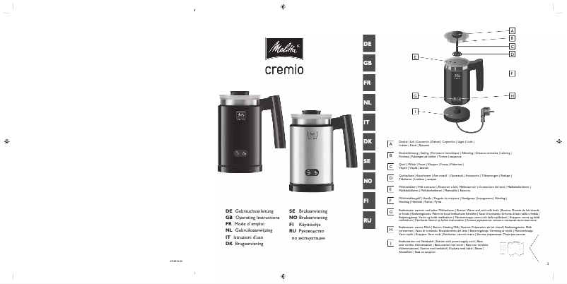 Page n°1 - Manuel utilisateur Melitta Cremio II